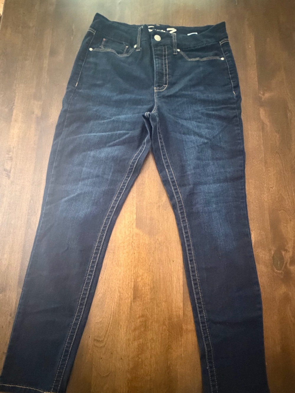 Seven Tummy-Less Dark Wash High-Rise Skinny Jeans 12